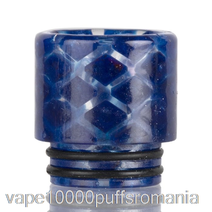 Vape Romania 810 Clear Snakeskin Resin Drip Tip Albastru închis